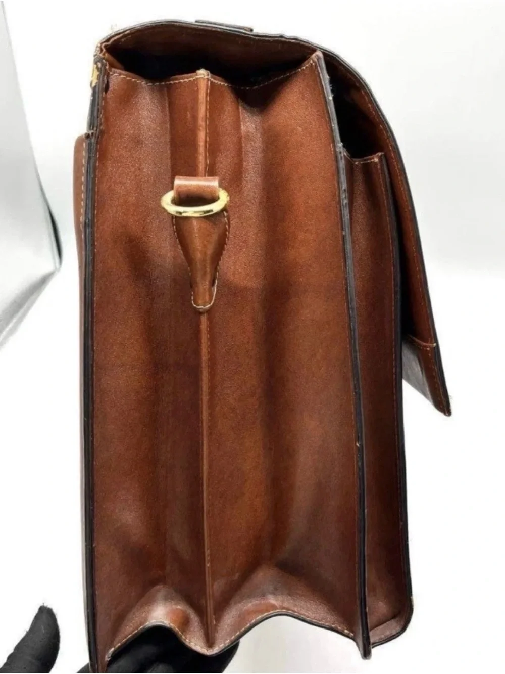 Vintage Gold Pfeil Leather Attache Briefcase Combination Lock Shoulder Strap
